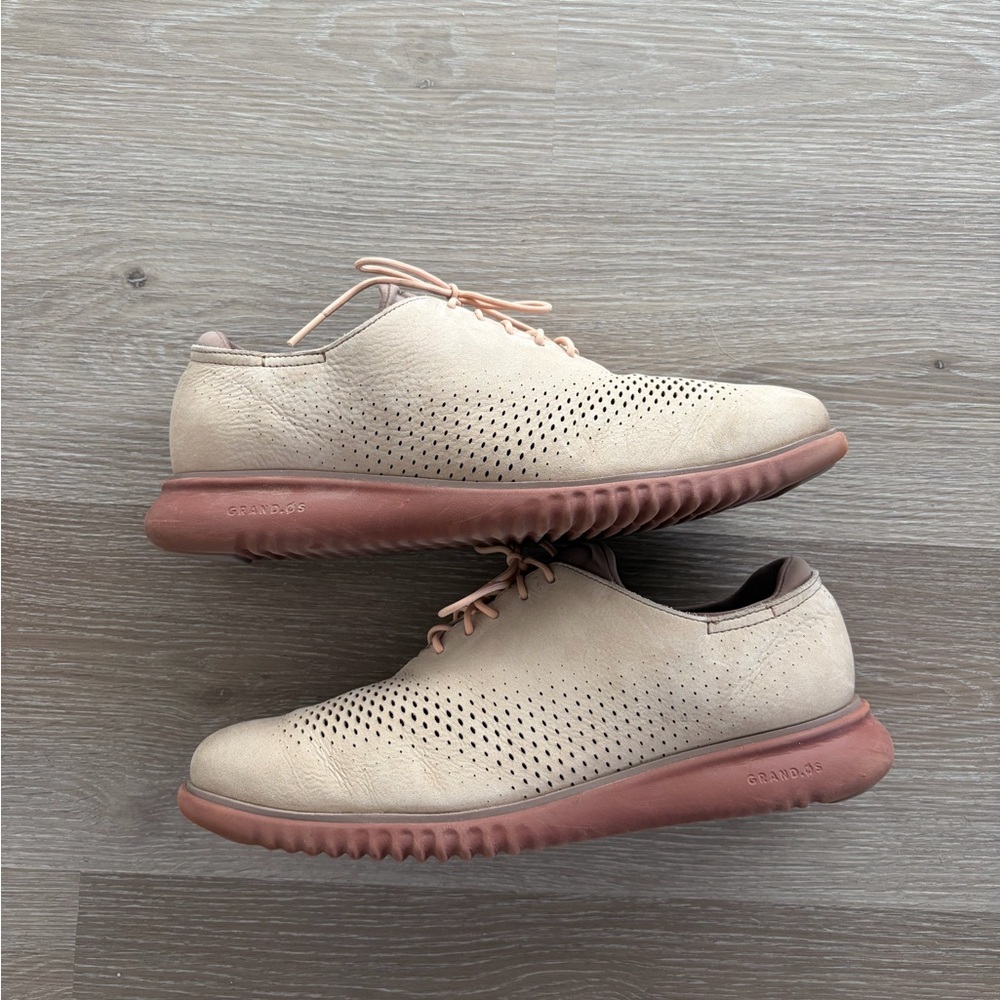 Cole Haan Beige and Pink Oxfords